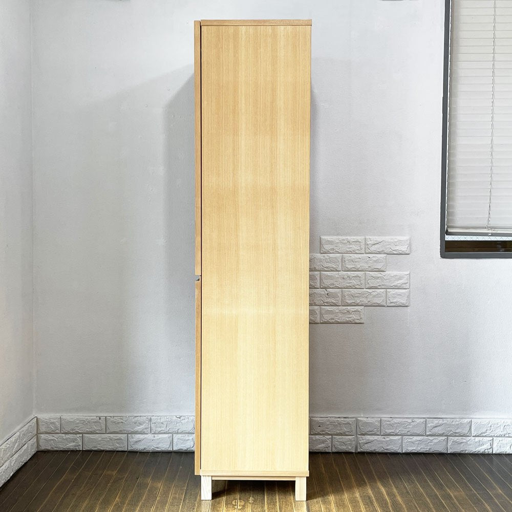 無印良品 MUJI タモ材 組み合わせて使える木製収納 スリム キャビネット カップボード ガラス扉 木製扉 ナチュラルデザイン ◎