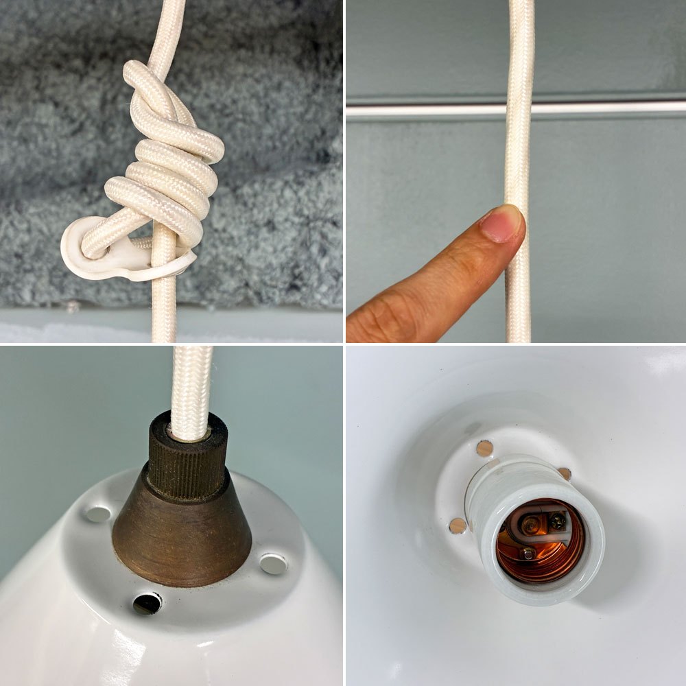 イデー IDEE ホーロー ペンダントライト PORCELAIN ENAMELED IRON LAMP ホワイト インダストリアルデザイン A ◎