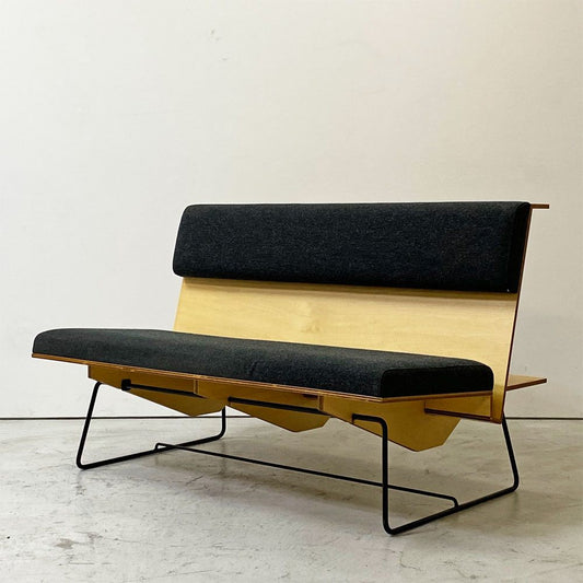 インテリアナス interior nasu マガジンラックベンチ MRB 1st 2Pソファ プライウッド × アイアンレッグ 佐藤徹 デザイン 平安工房取扱 ●