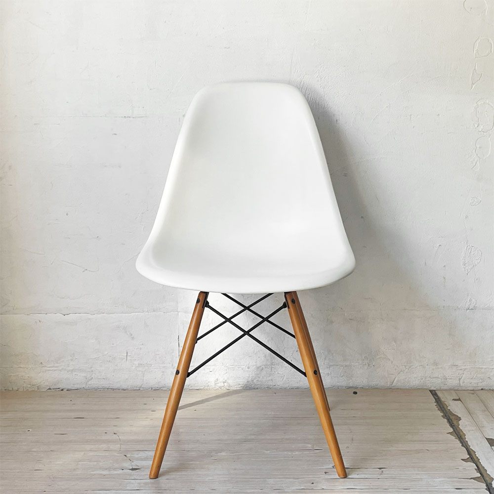 ハーマンミラー Herman Miller サイドシェルチェア ポリプロピレン ホワイト ドゥエルレッグ C&R イームズ ミッドセンチュリー A ★