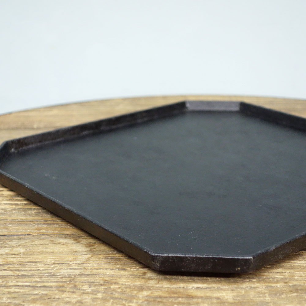 蝶野秀紀 和紙貼八角盆 漆器 31cm スクエアトレイ 現代作家 Ｂ ◎