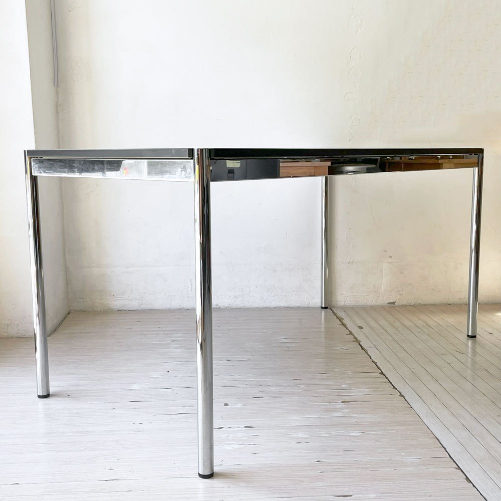 USMモジュラーファニチャー USM Haller USMハラーテーブル ワーキングデスク ダイニング チャコールリノリウム アジャスター 高さ調整機能付 スイス A★