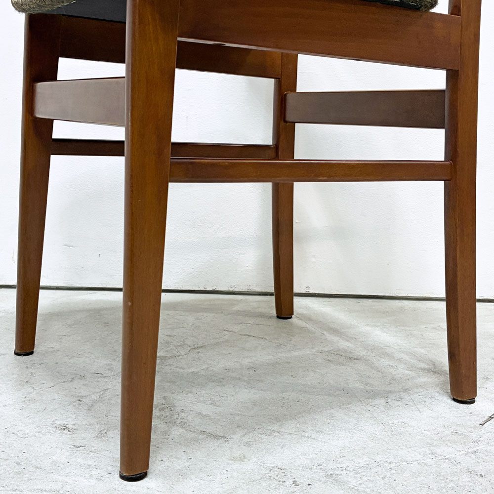 北欧ビンテージ Scandinavian Vintage ダイニングチェア チーク材 ファブリック ブラック系 デンマーク 北欧家具 ●