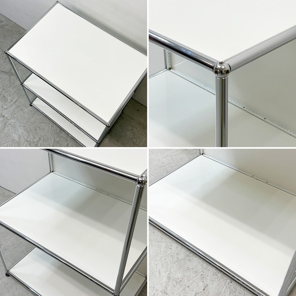 ユーエスエムハラー USMハラー USM Haller キャビネット シェルフ 1列2段 オープン H104cm ピュアホワイト モダンデザイン スイス ●
