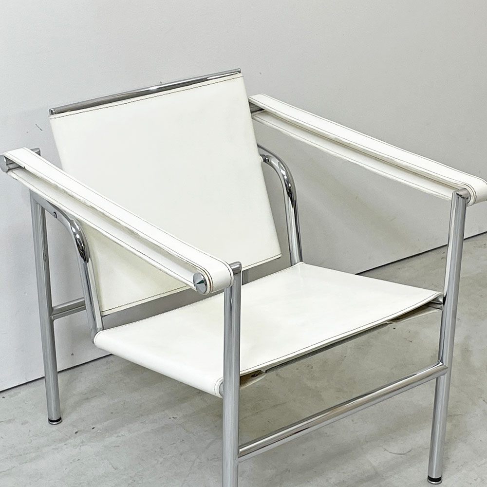 ル・コルビュジェ Le Corbusier LC1 スリングチェア ホワイトレザー 名作家具 リプロダクト品 ●