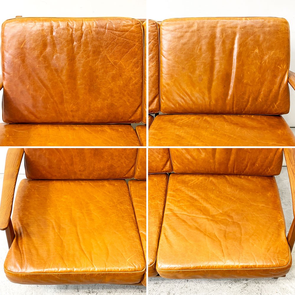 アクメファニチャー ACME Furniture デルマー ソファ 2シーター DELMAR SOFA 2-Seater 2Pソファ レザー張り ブラウン アッシュ材 廃番 ●