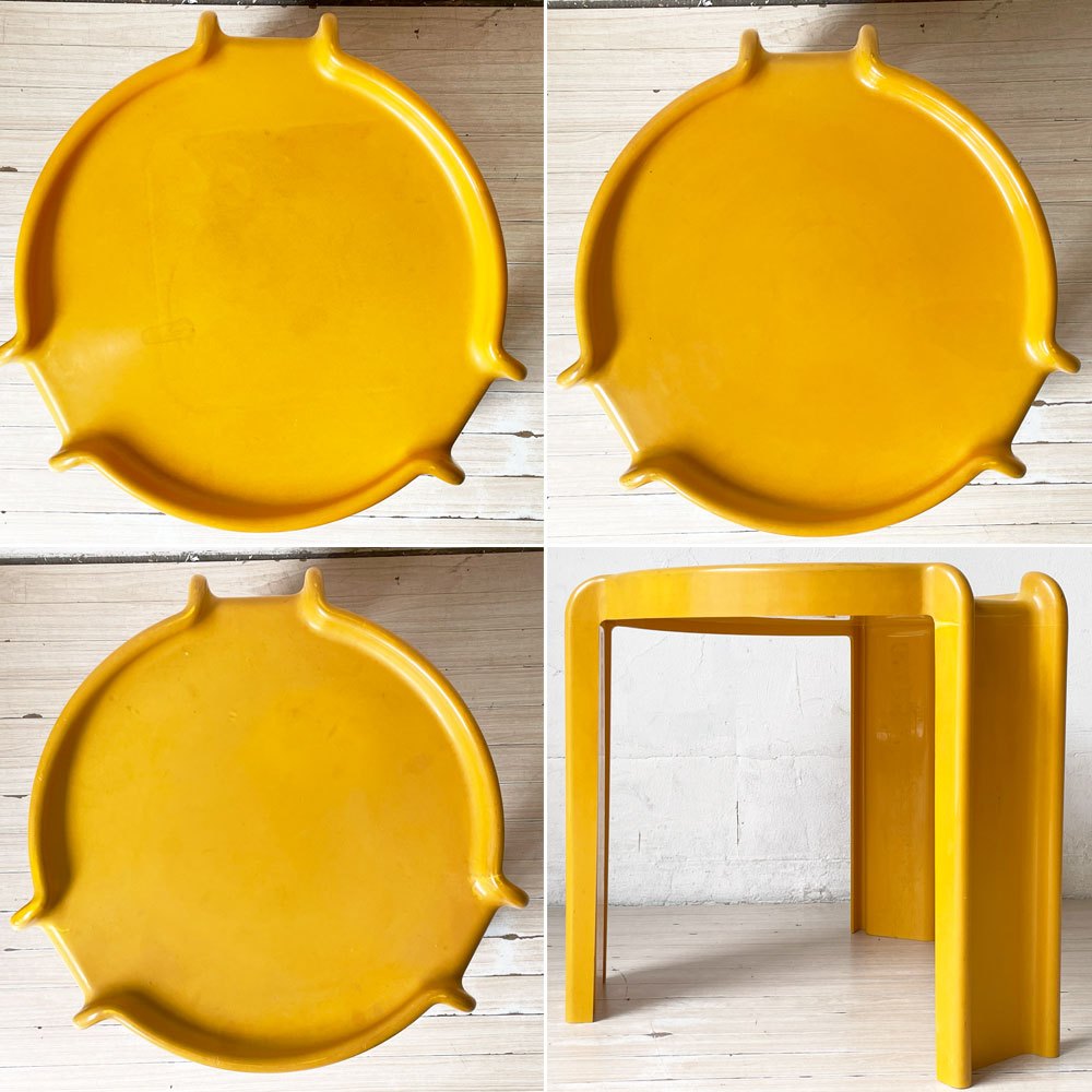 カルテル KARTELL ネストテーブル サイドテーブル スタッキング 3点セット オレンジ ビンテージ ジオット・ストッピーノ Giotto Stoppino 希少 ★