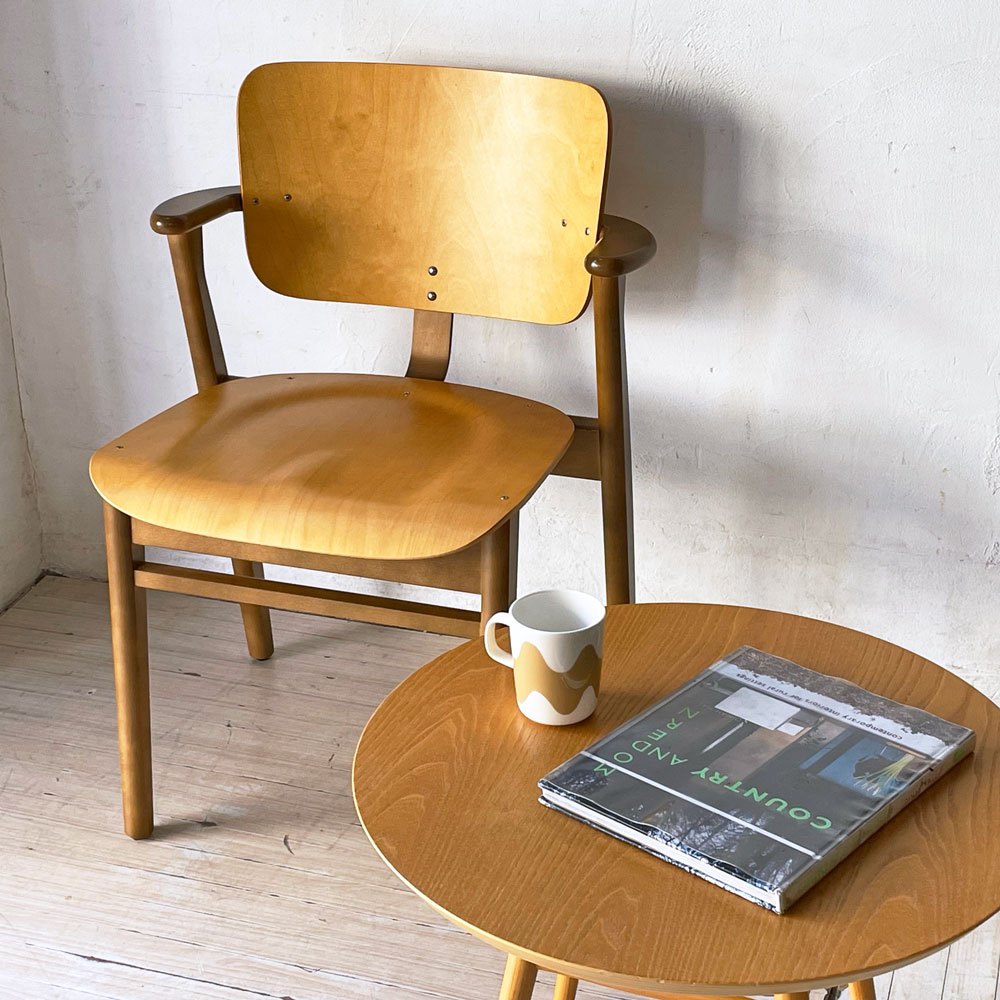 アルテック artek ドムスチェア Domus Chair ダイニングチェア アームチェア バーチ材 ハニー×ウォールナットカラー スコープ SCOPE別注 イルマリ・タピオヴァーラ 北欧 フィンランド 定価￥116,600- ★