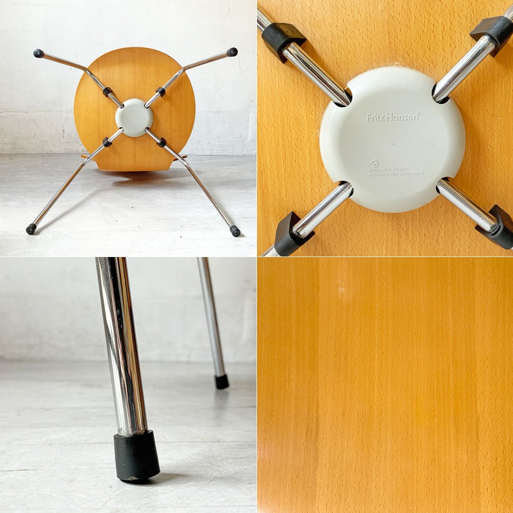 フリッツハンセン Fritz Hansen 3101 アントチェア アリンコチェア 4本脚 ナチュラルビーチ材 ラッカー仕上げ アルネ・ヤコブセン 北欧家具 ★