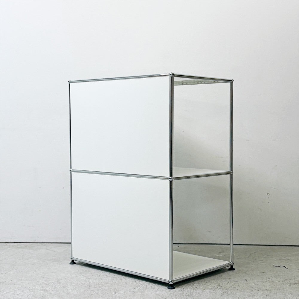 ユーエスエムハラー USMハラー USM Haller キャビネット シェルフ 1列2段 オープン H104cm ピュアホワイト モダンデザイン スイス ●
