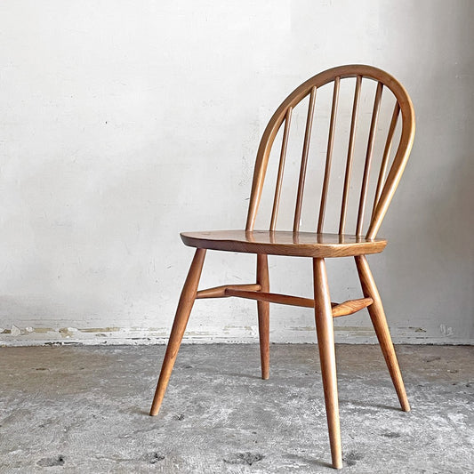 アーコール Ercol フープバックチェア ダイニングチェア スポークバック エルム材 カイトマーク有り 60's UKビンテージ vintage 英国家具 ■