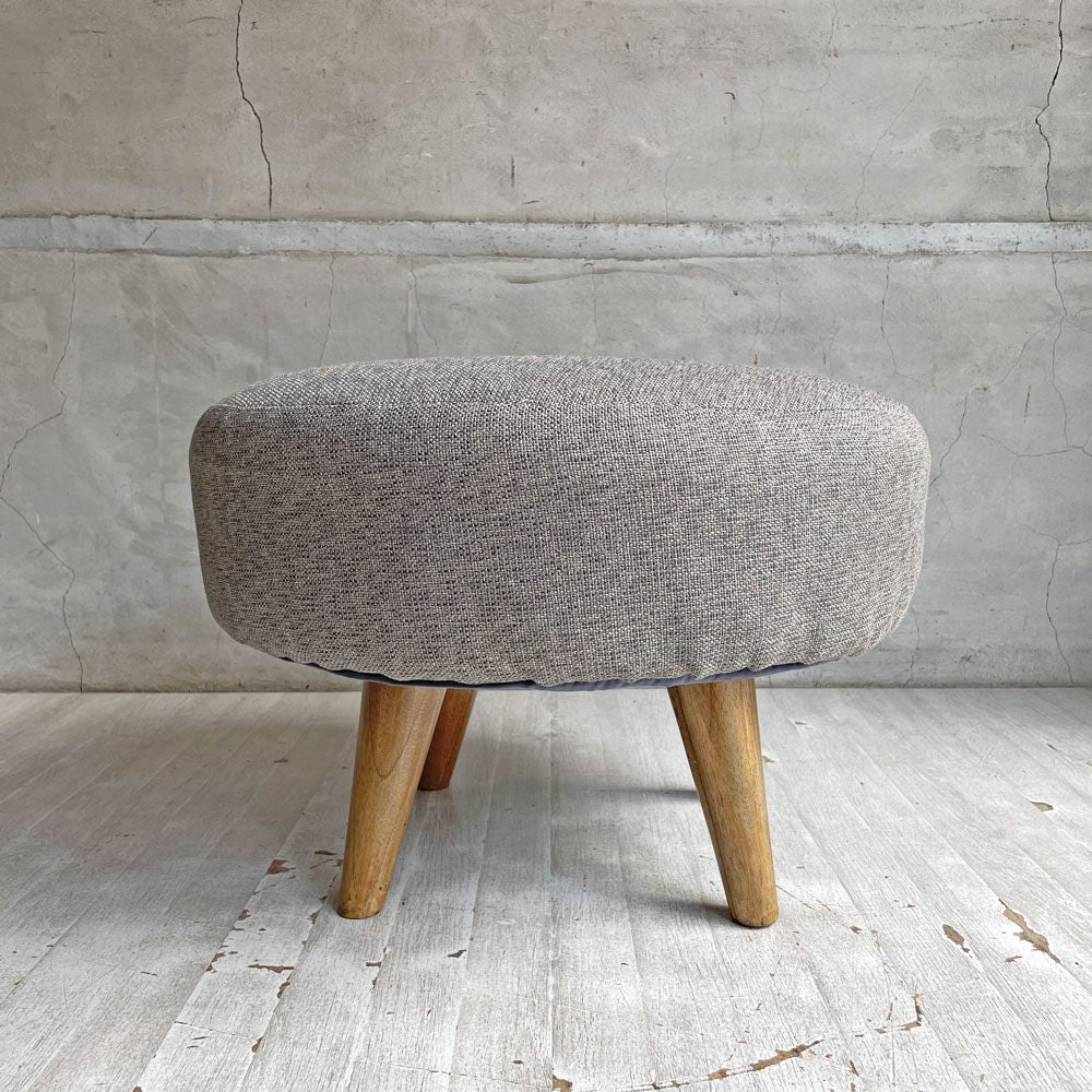 ナチュラルスタイル Natural Style ラウンド スツール オットマン グレー Φ50cm ♪