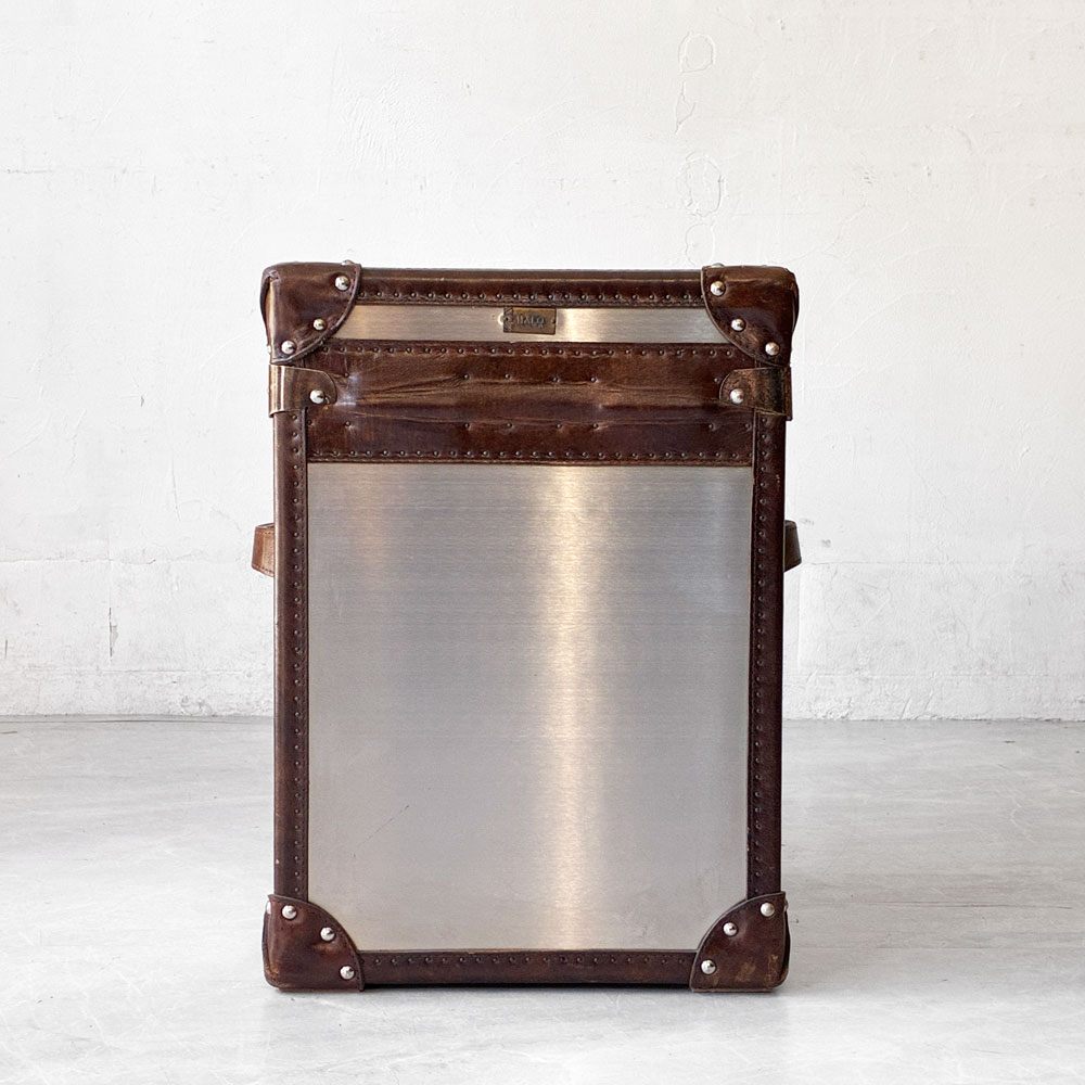 ハロ HALO パリス PARIS トランク TRUNK ブラッシュドスチール サイドテーブル チェスト 英国家具 廃番 定価￥97,900- ★