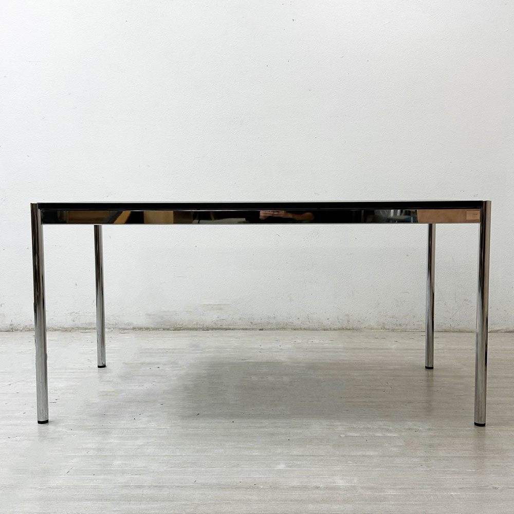 USMモジュラーファニチャー USM Haller USMハラーテーブル ワーキングデスク ダイニングテーブル チャコールリノリウム H74cm アジャスター B ●