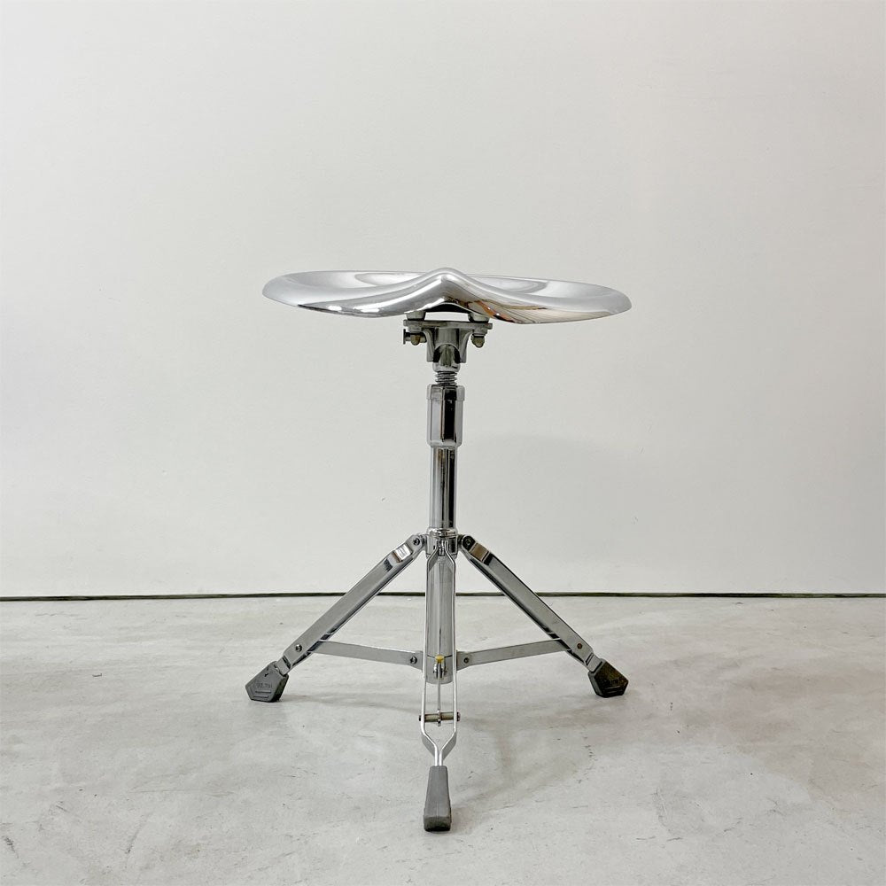 ダルトン DULTON X2 ビートスツール BEAT STOOL 回転式 無段階高さ調節 スチール クローム 折り畳み 廃番 B ●