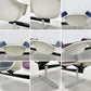 ハーマンミラー Herman Miller ビンテージ エアポートベンチ タンデムシート 4連 アームシェル 2nd ファブリック 新品張替え済 イームズ 希少 ネイビー・ブルーグレー・グレー・パープル C〓