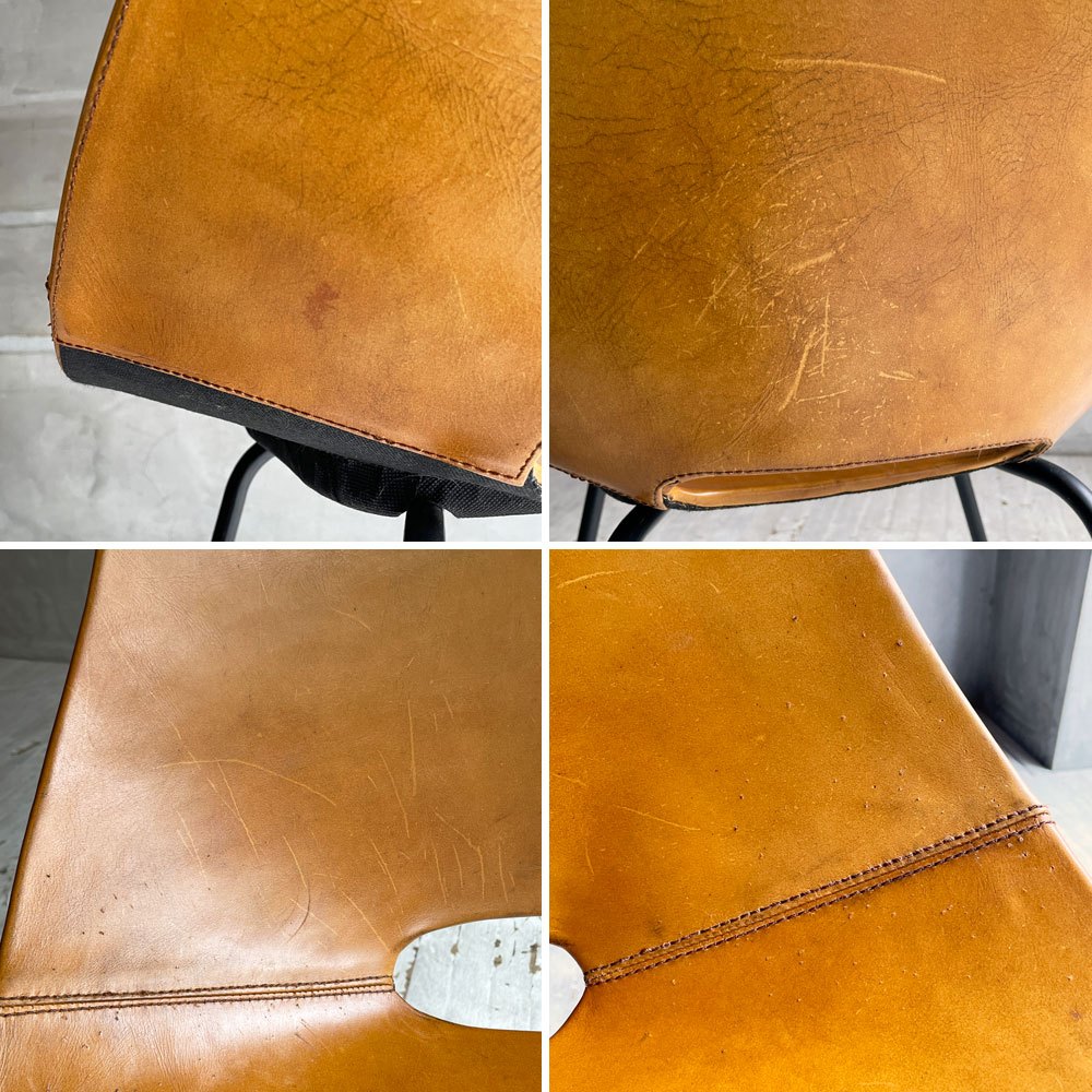 メゾンドュモンド Maisons du Monde トノーチェア Tonneau Chair ダイニングチェア レザー ピエール・ガーリッシュ Pierre Guarich フランス 希少 ♪