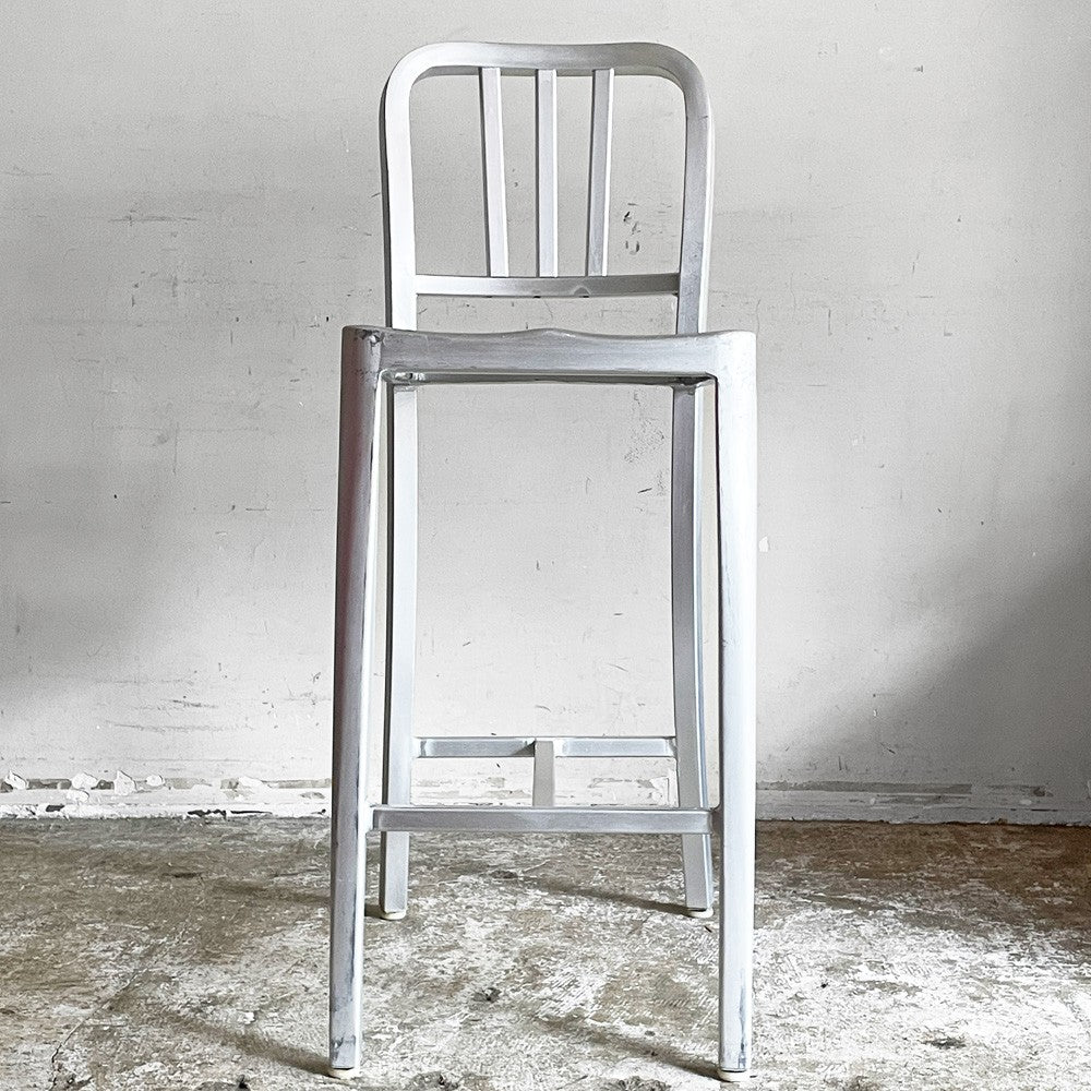 ネイビーバースツール Navy BarStool カウンターチェア アルミニウム インダストリアル リプロダクト B ■