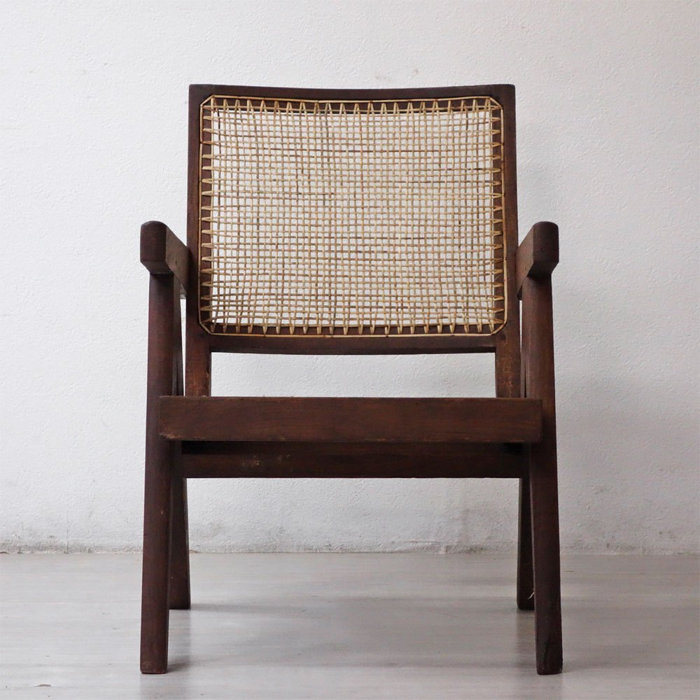 ピエール・ジャンヌレ Pierre Jeanneret イージーチェア Easy Chair チーク無垢材 チャンディーガル レター有 1950s P.U./C.H./L.I.b.-39 ビンテージ ●