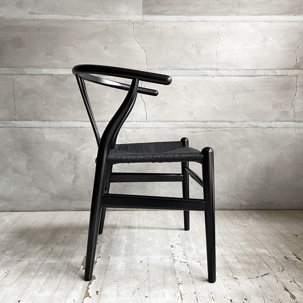 カールハンセン＆サン Carl Hansen & Son CH24 Yチェア ブラックラッカー×ブラックペーパーコード  ビーチ材 日本仕様サイズ ハンス・J・ウェグナー デンマーク 北欧家具 A ♪