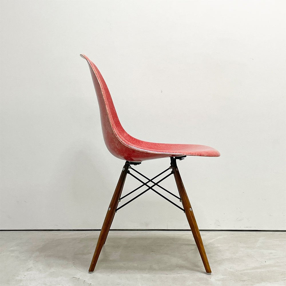 ハーマンミラー Herman Miller イームズ ビンテージ サイドシェルチェア 2nd 希少 クリムゾンレッド ドゥエルレッグベース リプロダクト脚 ミッドセンチュリー ●