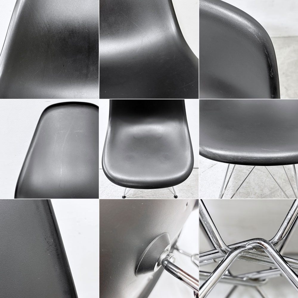 ヴィトラ vitra×ハーマンミラー HermanMiller Wネーム サイドシェルチェア ポリプロピレン ブラックカラー エッフェルベース C&Rイームズ ●