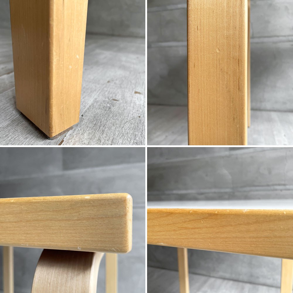 アルテック artek ダイニングテーブル 81C ホワイトラミネート バーチ材 スクエア アルヴァ・アアルト 定価￥150,700- ♪