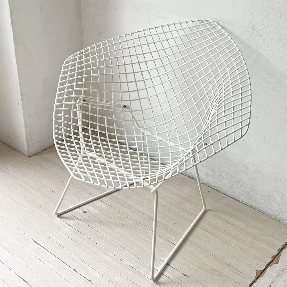 ノル Knoll ダイヤモンドチェア Diamond Chair ハリー・ベルトイア Harry Bertoia ホワイトフレーム シートパッド付 定価￥382,800- ★