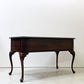 イーセンアーレン ETHAN ALLEN 両袖デスク 3ドロワー 猫脚 ガラス天板 クラシカルデザイン 米国家具 ●