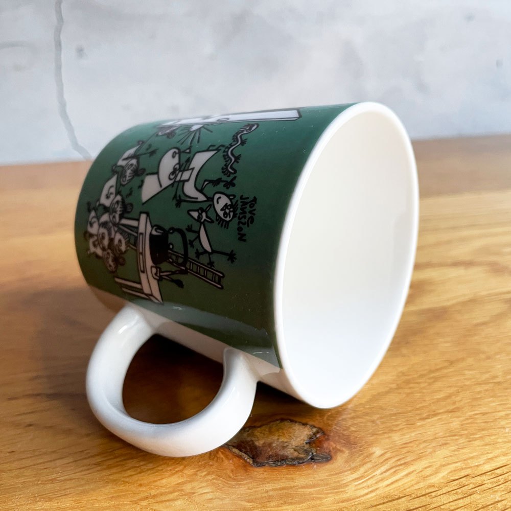 アラビア ARABIA ムーミンマグ MOOMIN ドローイング Drawing 1996-2002 グリーン トーベ・ヤンソン Tove Janson フィンランド 北欧食器  美品  ♪