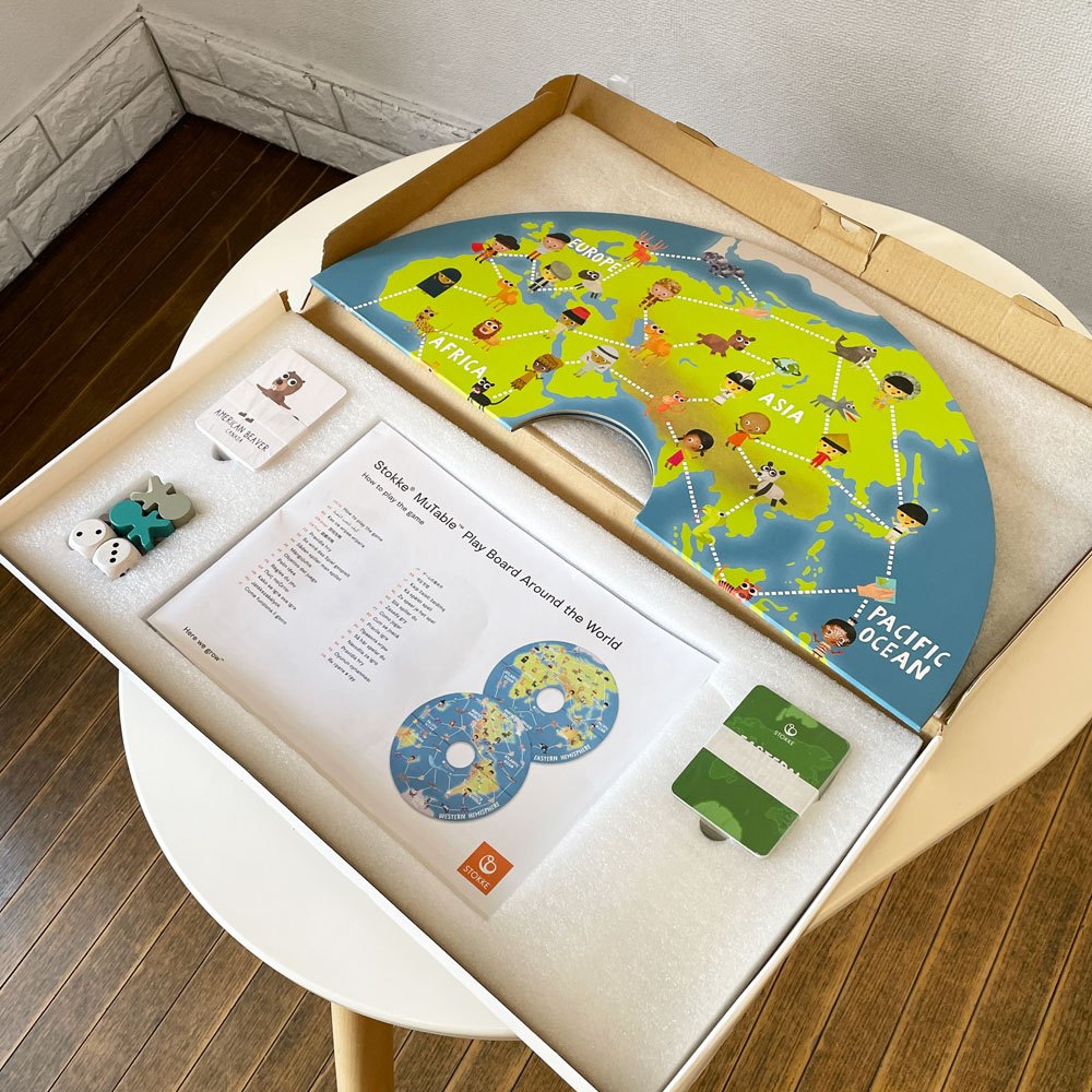 ストッケ STOKKE ミューテーブル Mu Table ホワイト キッズテーブル オプション多数 ノルウェー 北欧家具 合計定価：￥53,570- ◎