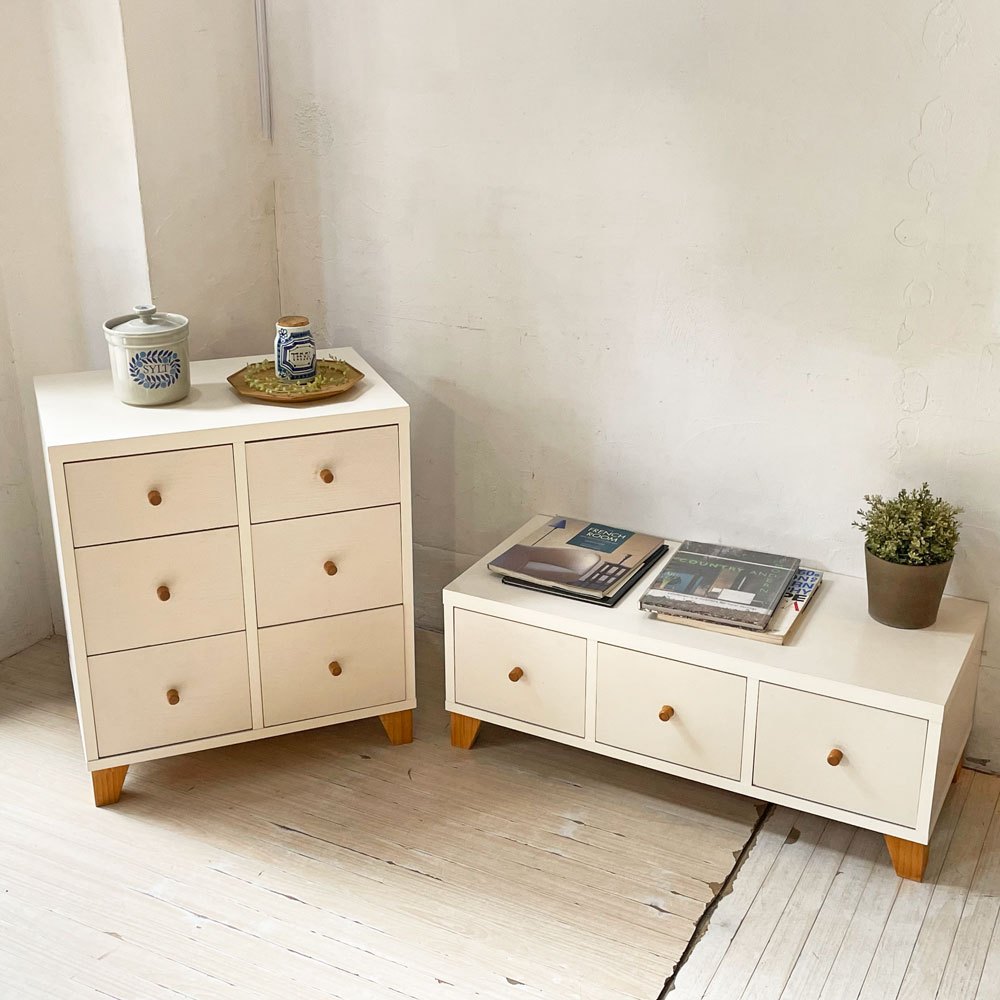 モモナチュラル Momo Natural ラブチェスト LOVE CHEST ワイド 6ドロワー ★