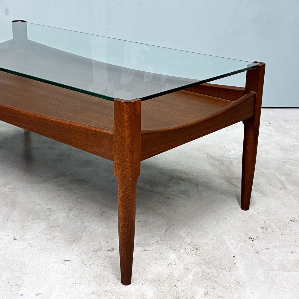 ハイクオリジナルファニチャー HIKE Original furniture ガラスソファテーブル Glass sofa table ウォールナット材 W100cm ◎