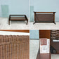 エーフラット a.flat ケイローテーブル KEI low table センターテーブル ガラス天板 ラタン ラバーウッド 定価￥52,360- ◎