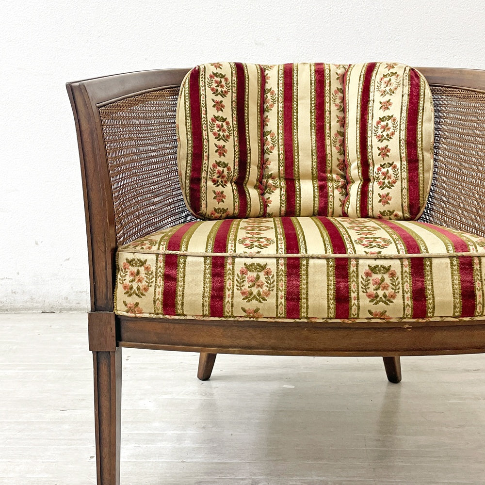 ドレクセルヘリテイジ DREXEL HERITAGE トライユン TRIUNE アップホルスタリーチェア UPHOLSTERY CHAIR ラタン張り USビンテージ A ●