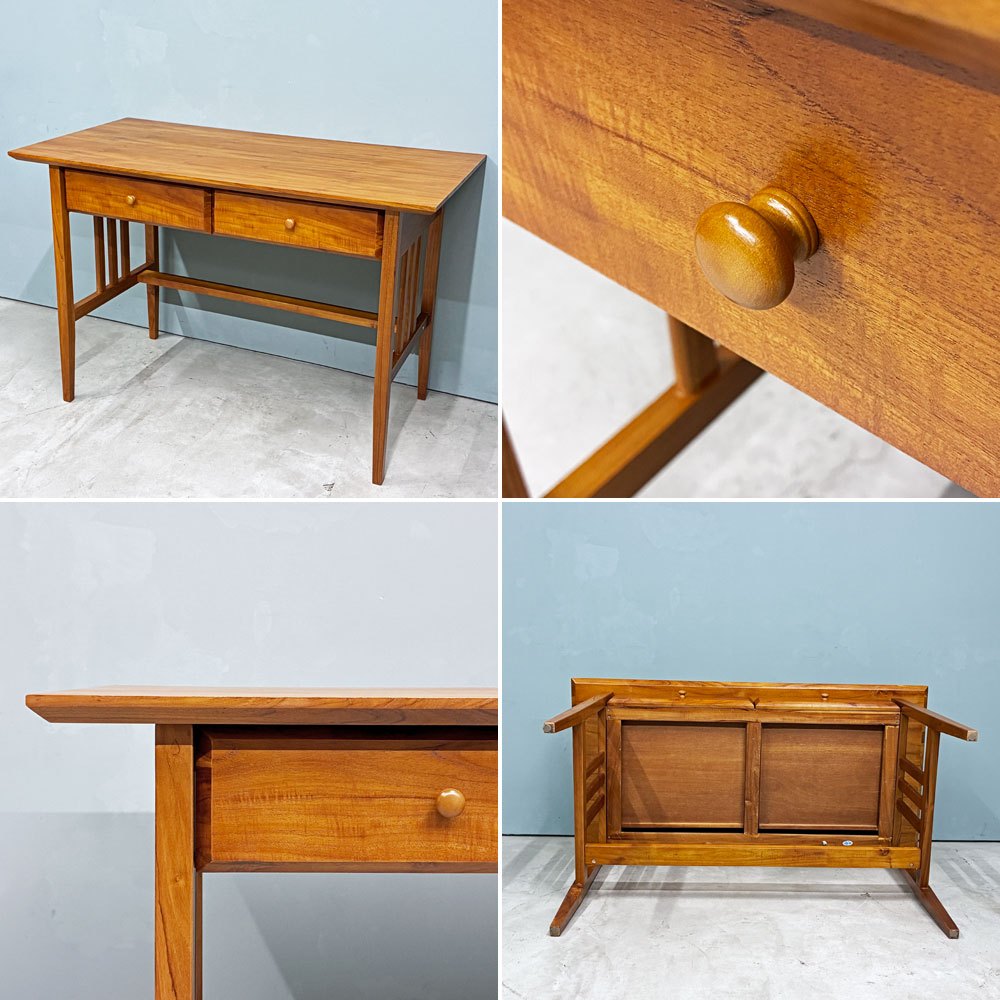 スキャンティーク SCANTEAK デスク ドロワー付き チーク無垢材 W120cm 北欧スタイル ◎