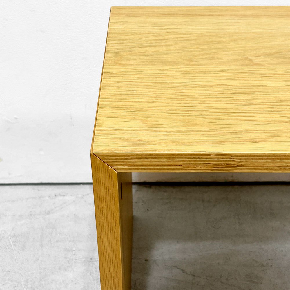 無印良品 MUJI コの字の家具 積層合板 オーク材 W70cm サイドテーブル ナチュラル ●