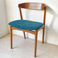 デンマークビンテージ Danish Vintage チーク材 ダイニングチェア ハーフアーム プライウッド ファブリック 北欧家具 A ★