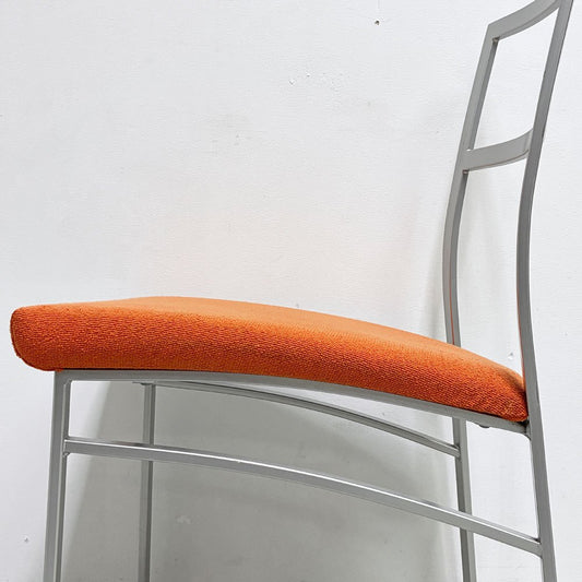 ● カリガリス Calligaris ダイニングチェア ファブリック スチール オレンジ系 シルバー イタリア モダンスタイル A