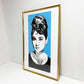 コンラッドリーチ CONRAD LEACH オードリー・ヘップバーン Audrey Hepburn シルクスクリーン アートフレーム ポスター ポップアート 12/30 希少 40×81cm(スクリーンサイズ) 額装品 ブルー ●