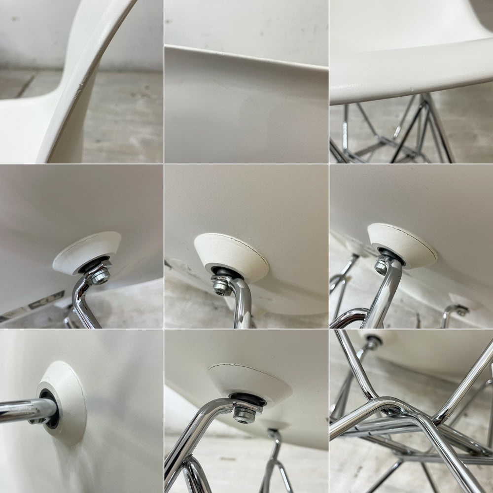 ハーマンミラー HermanMiller × ヴィトラ vitra Wネーム サイドシェルチェア ポリプロピレン エッフェルベース ホワイト C&Rイームズ 現状品 ●