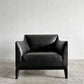 タイム＆スタイル TIME & STYLE エドワード Edward seamless sofa シームレスソファ 1人掛け ラウンジチェア 本革 ブラックレザー タモ材 廃番 A 〓