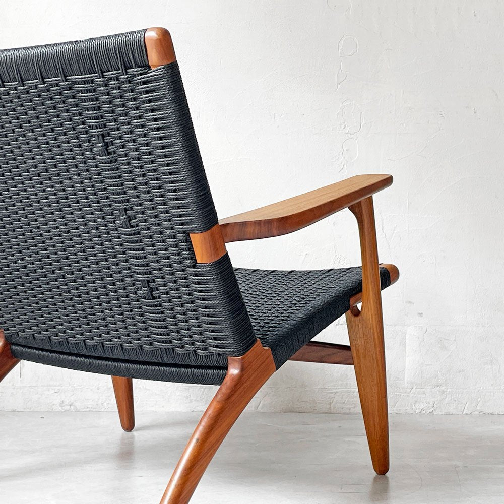 カールハンセン＆サン Carl Hansen & Son CH25 イージーチェア ラウンジチェア ウォールナット材 ブラックペーパーコード ハンス・J・ウェグナー デンマーク 北欧家具 ★