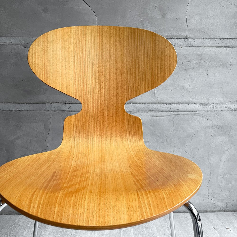 フリッツハンセン Fritz Hansen 3101 アリンコチェア アントチェア 4本脚 ナチュラルビーチ ラッカー仕上げ フェルトグライズ アルネ・ヤコブセン B ♪