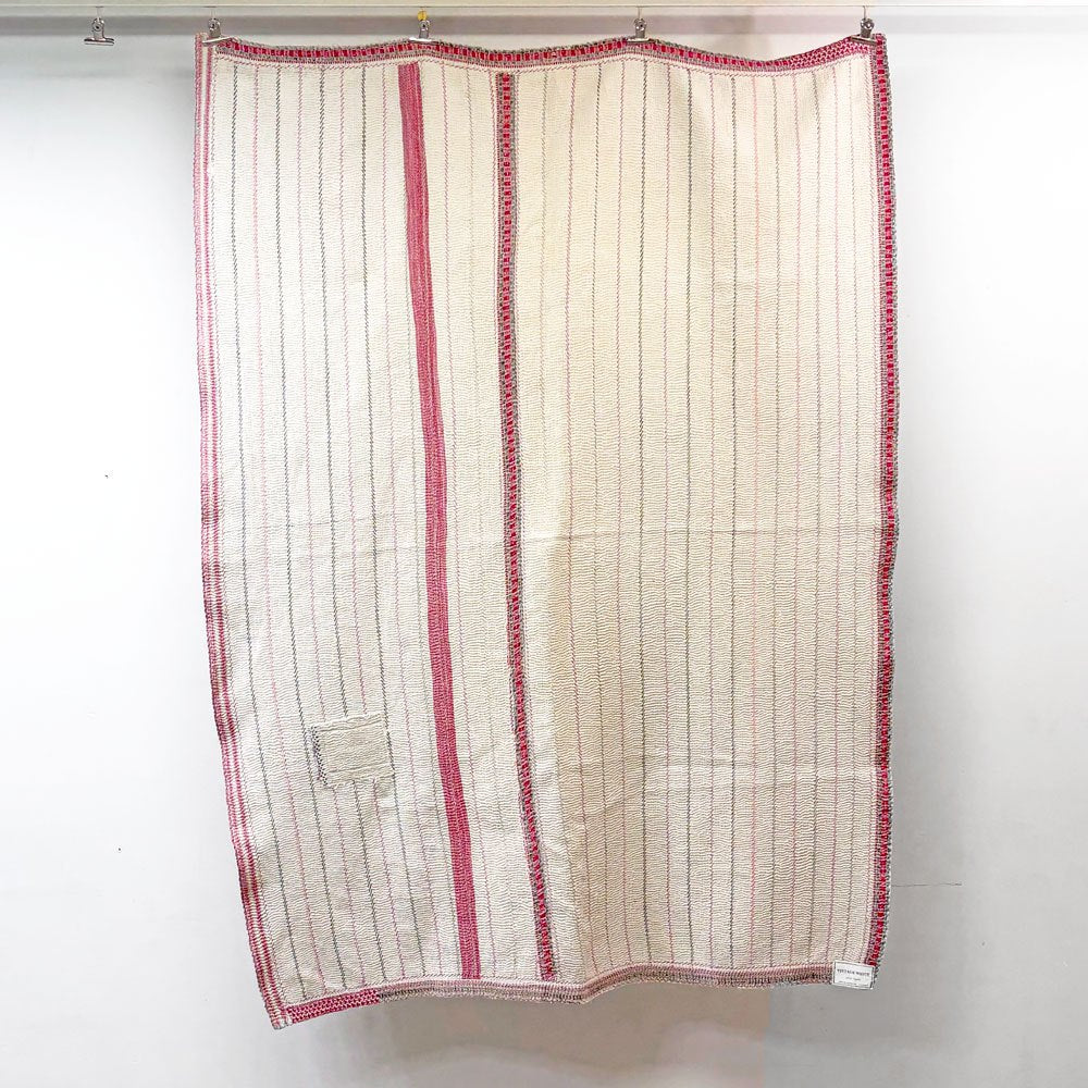 ビンテージキルト vintage 古布 インドキルト 175×130cm ハンドメイド LIGHT YEARS取扱 ●