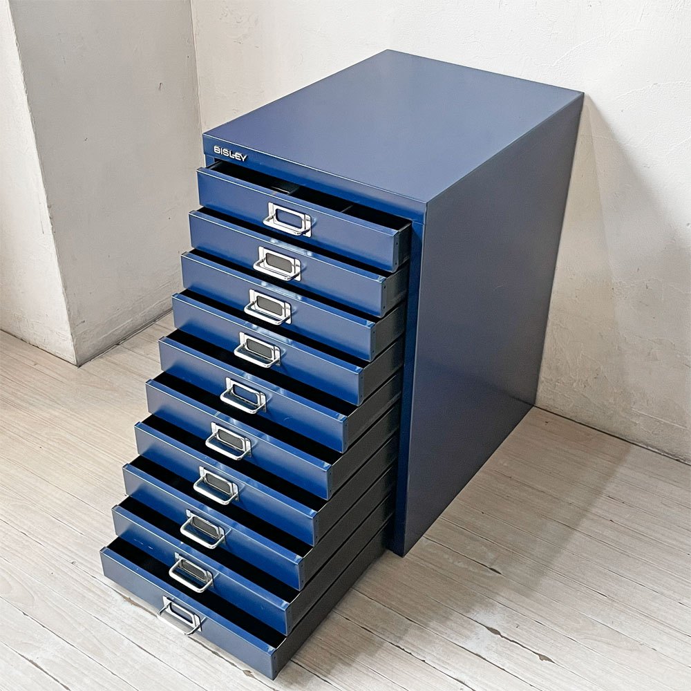 ビスレー BISLEY ベーシック BASICシリーズ A3キャビネット BA3/10 10段 デスクキャビネット ブルー オフィス家具 英国 ★