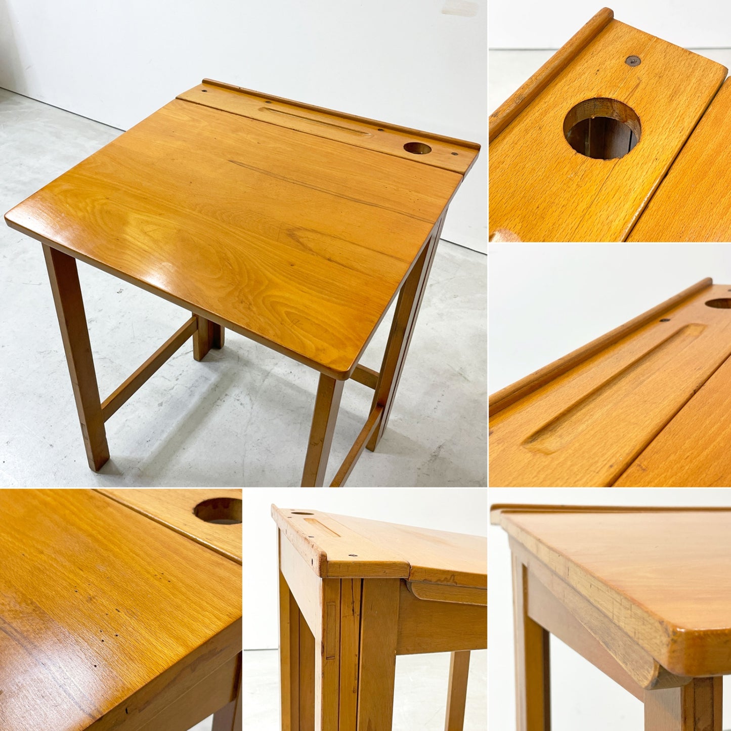エサビアン Esavian イギリスビンテージ フォールディング スクールデスク 折り畳み 学校机 UKビンテージ vintage 1962年 ミッドセンチュリー ●