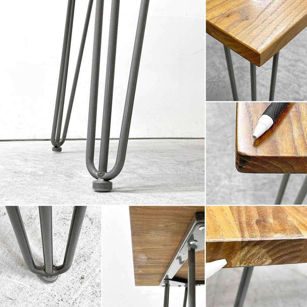 ガルト GART 1290 TABLE ダイニングテーブル カフェテーブル エルム古材×アイアン 幅80cm インダストリアルデザイン 工業系 ●