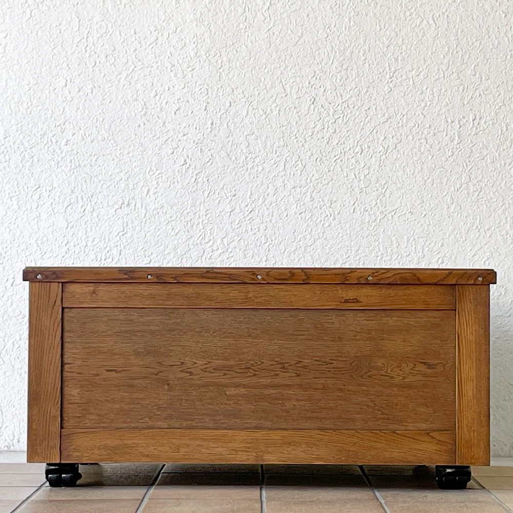 トラックファニチャー TRUCK FURNITURE ベン BEN コーヒーテーブル W84cm レザートップ ナラ無垢材 キャスター 抽斗2杯 ◇