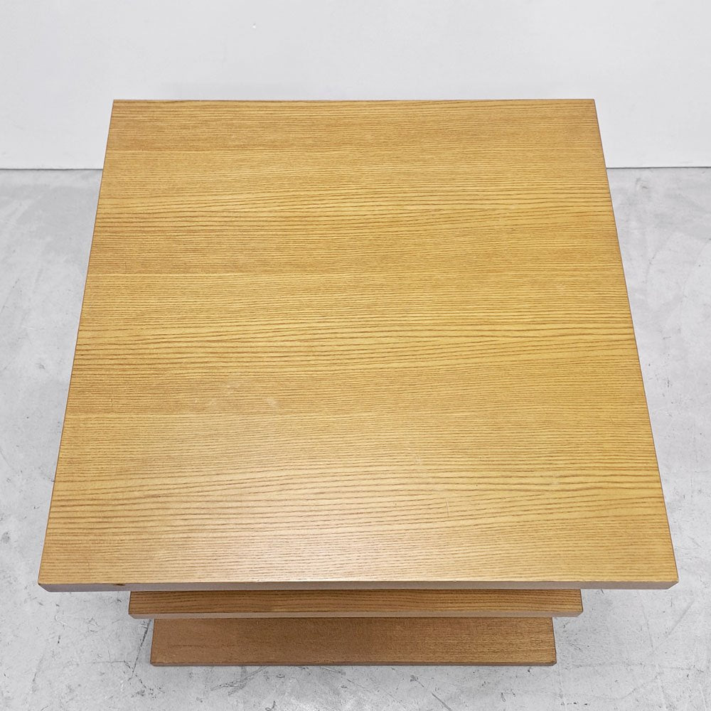 イーセンアーレン ETHAN ALLEN コーナーテーブル ランプテーブル サイドテーブル 飾り棚 W66cm オーク ナチュラル シンプルデザイン ●